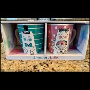 American Atelier “The Mr. & The Mrs.” cat wedding mugs